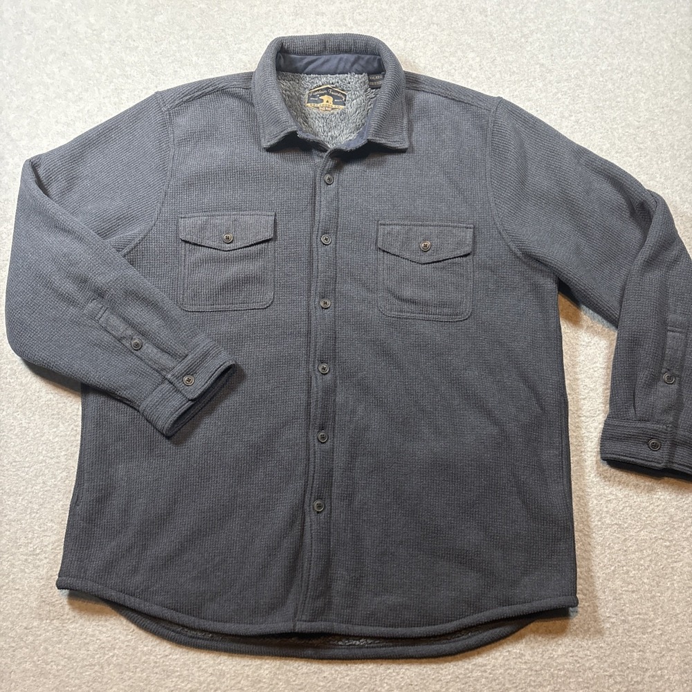Freedom Foundry Fleece Lined Heavy Blue Long Sleeve Flannel W/ Pockets Mens 2XL